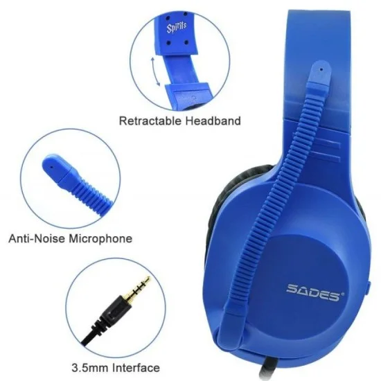 Sades Spirits Gaming Headset SA-721 - Blue